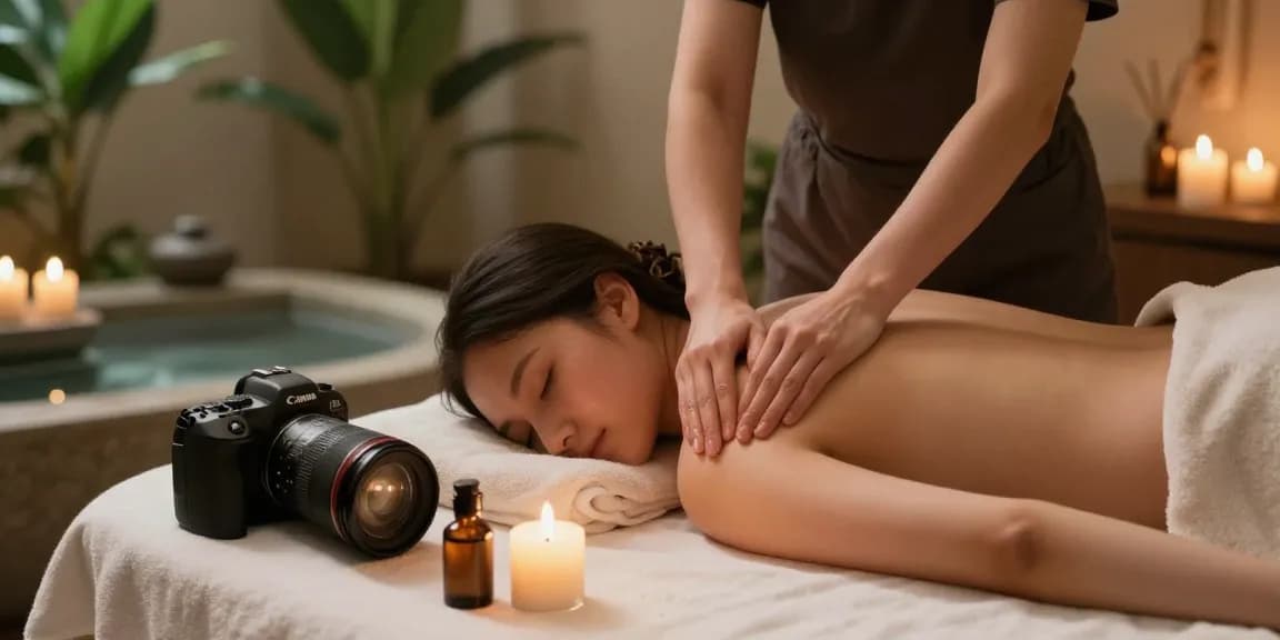 일산OP에서 편안한 마사지 서비스 제공하는 모습