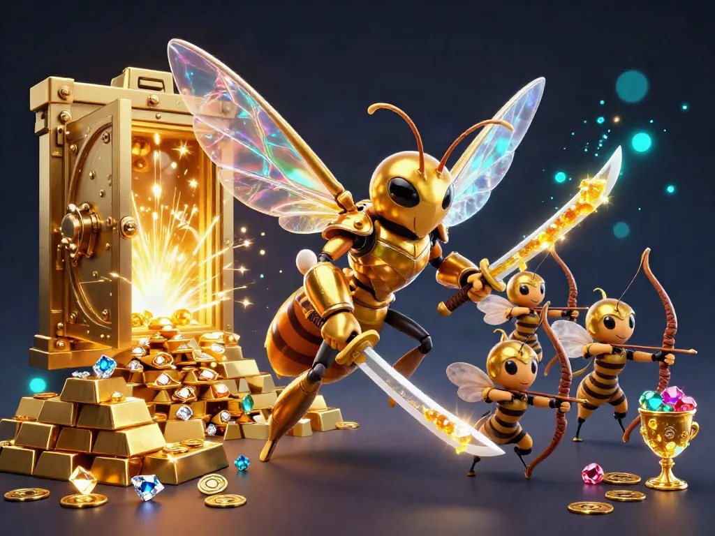 Experience seamless gaming with luxury111 login at the golden treasure vault, surrounded by vibrant gemstones.
