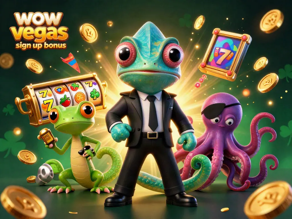 Claim your WOW Vegas sign up bonus and win big with exciting slot games and vibrant casino elements.