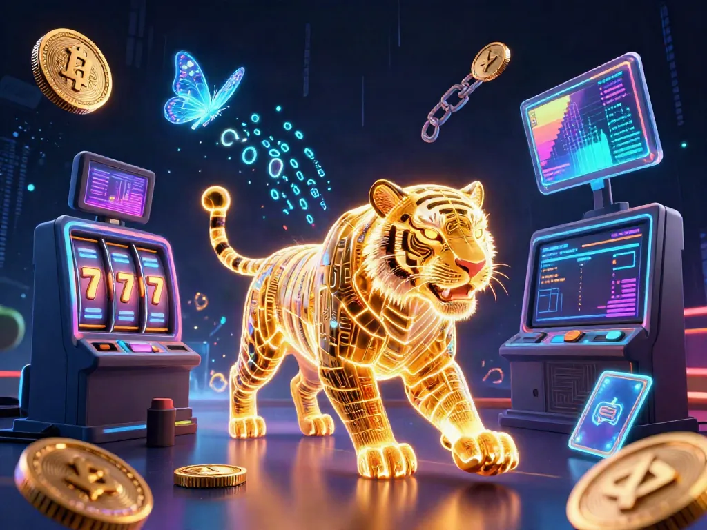 Slot memancarkan kemenangan di kasino digital dengan simbol keberuntungan dan energi berkilauan.