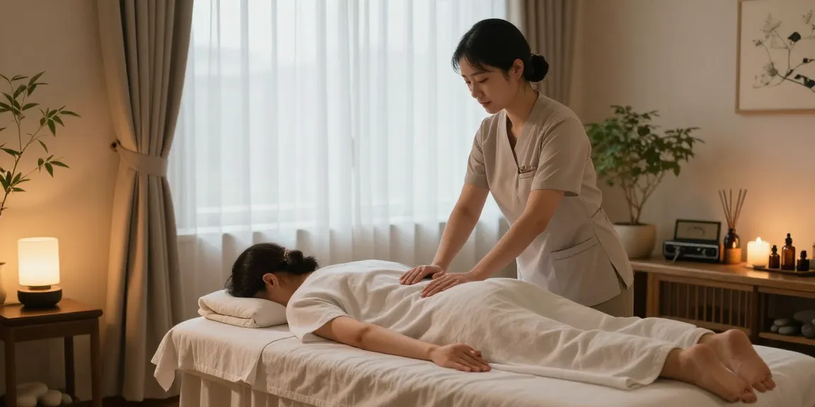 Experience a soothing 경기도출장마사지 in a serene spa setting with calming aromas and natural light.