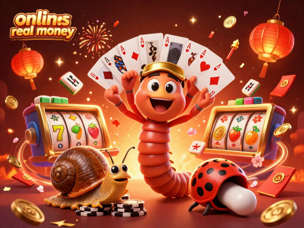 Engage with online slots real money as a colorful 3D dealer manages cards amidst lively game elements.