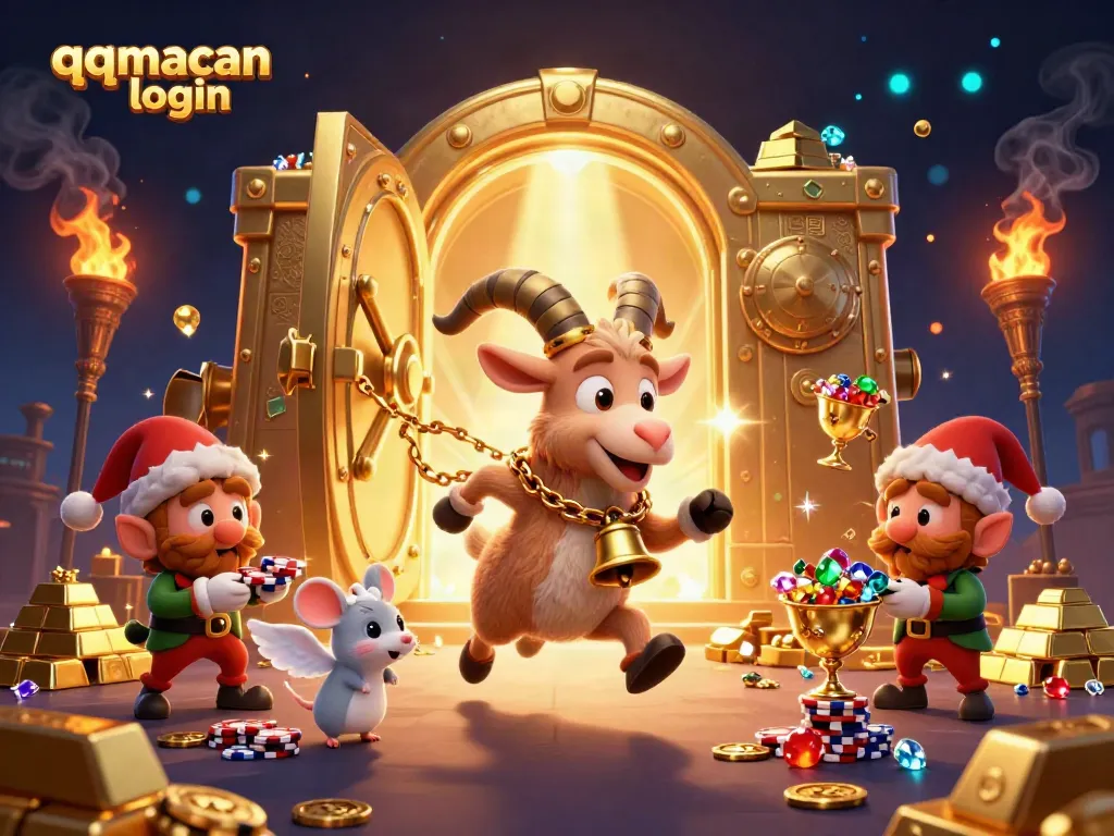 Experience the excitement of qqmacan login at a festive casino with lively characters and stunning visuals.