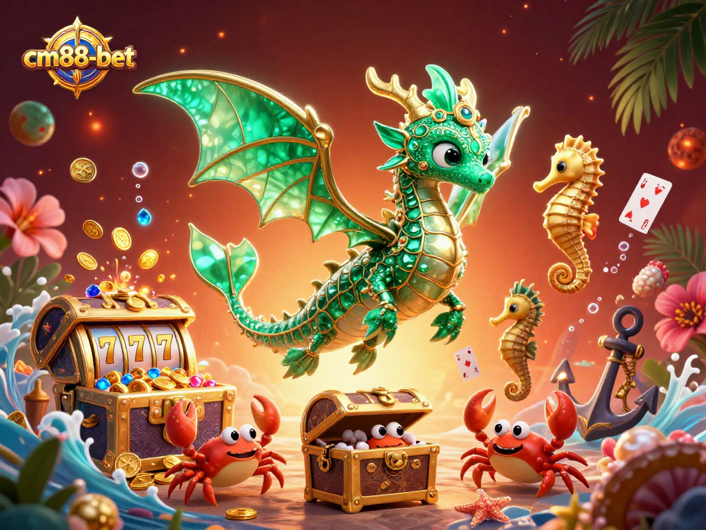 Engage in winning strategies at cm88-bet with vibrant casino-themed underwater illustration.
