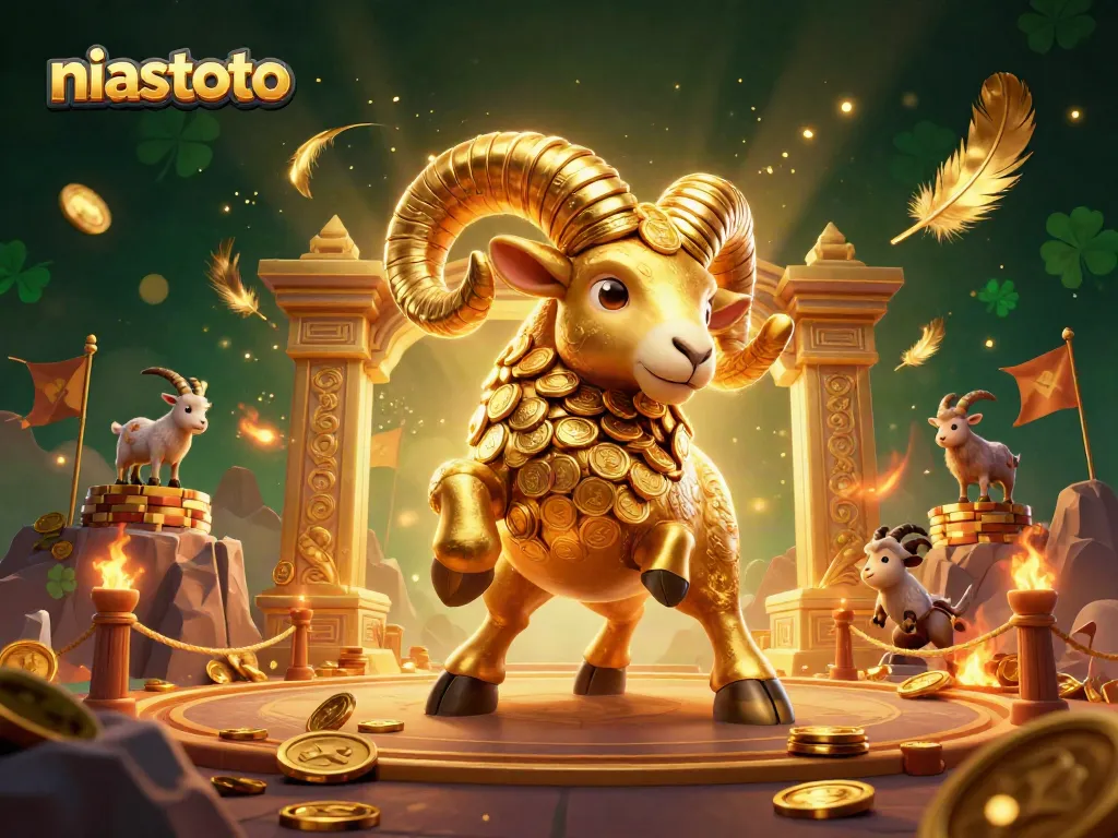 Experience dynamic betting action with niastoto as a golden ram charges through a casino-themed arena.
