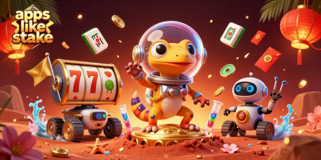 Play games like Stake to win big with this vibrant and dynamic casino illustration.