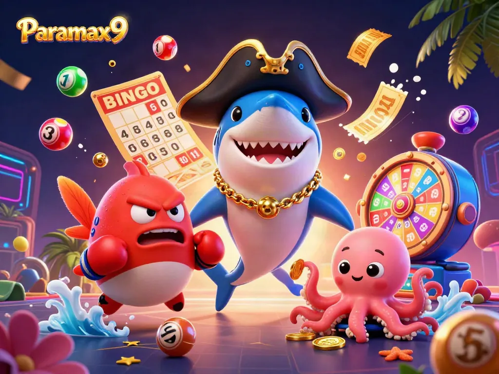 Experience thrilling wins at Paramax9 with vibrant casino characters and exciting game elements.
