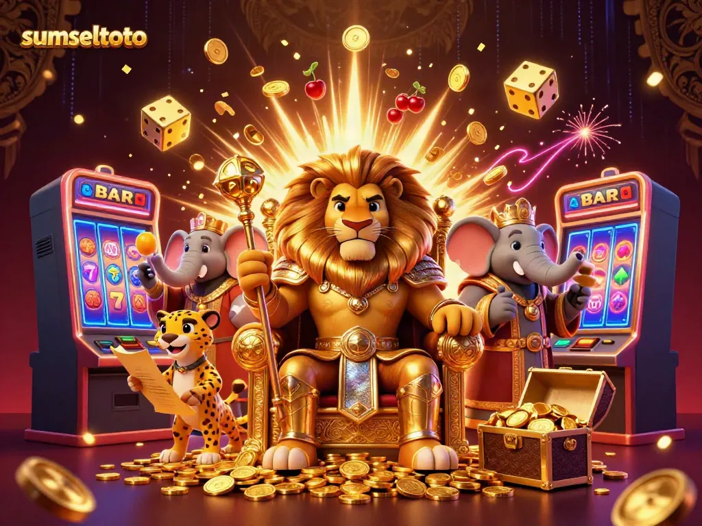 Experience the thrilling world of sumseltoto with captivating casino characters in a vibrant 3D scene.