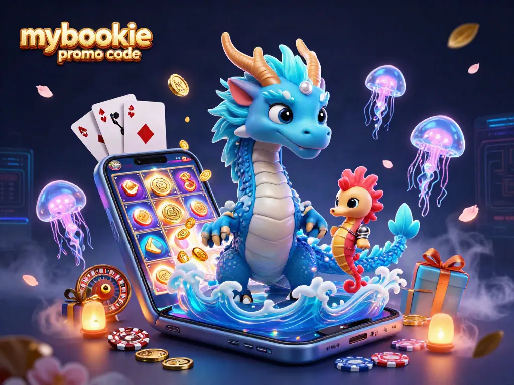 Engage with the mybookie promo code to unlock exciting casino bonuses in a vibrant underwater scene.