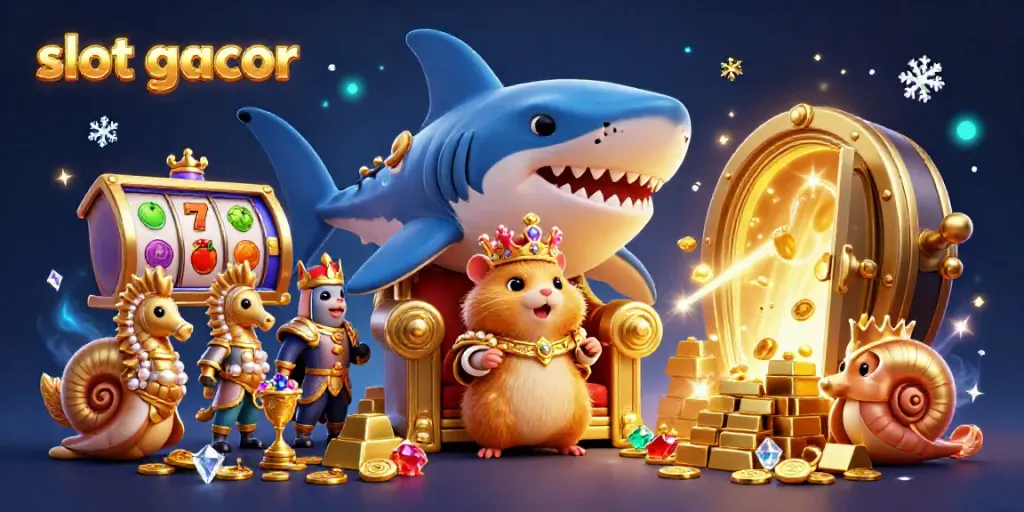 Experience the excitement of slot gacor with vibrant casino elements and a regal hamster king