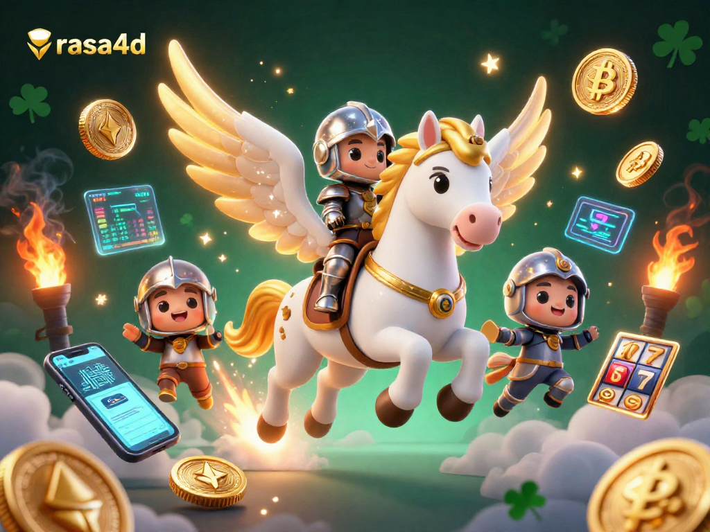 Visualisasi permainan kasino yang menarik dengan rasa4d, menampilkan roda slot dan elemen crypto