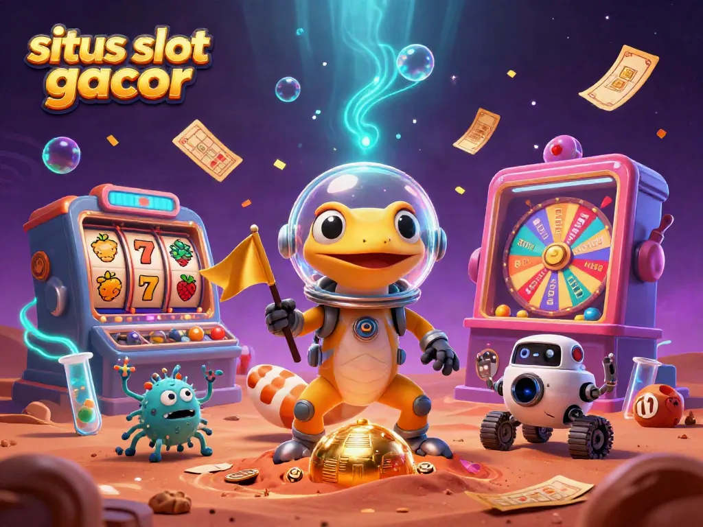 Engage with situs slot gacor as the Martian gecko discovers a golden casino in vibrant 3D.