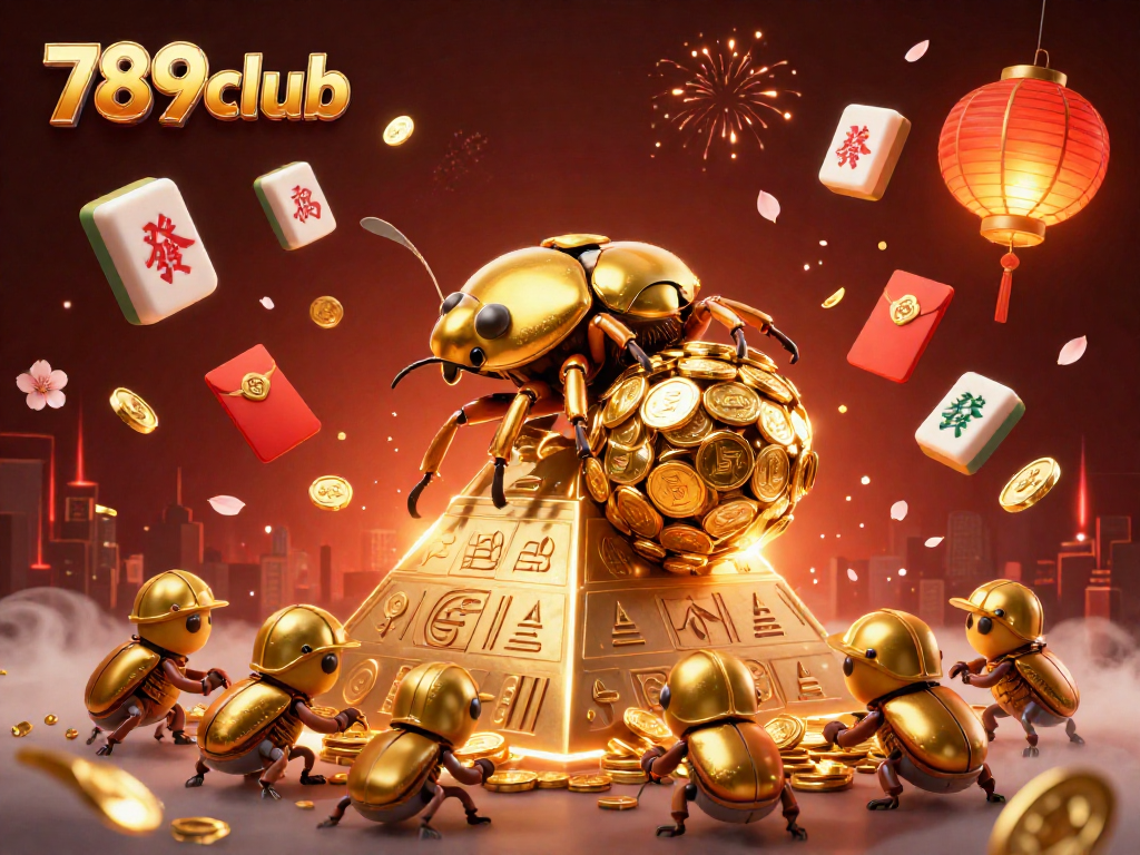 Engage in thrilling games at 789club with vibrant visuals of gold and casino symbols.