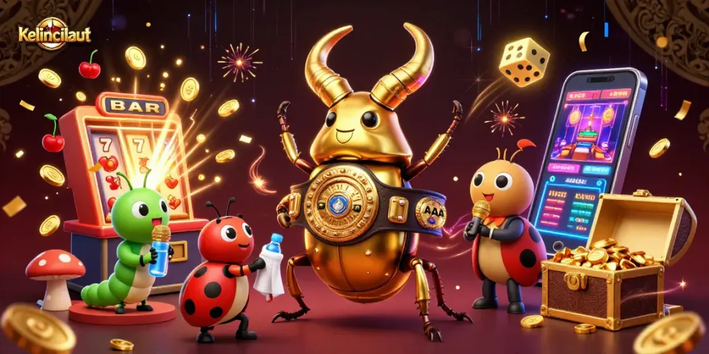 Engage with kelincilaut in a vibrant casino scene showcasing exciting game elements and characters.