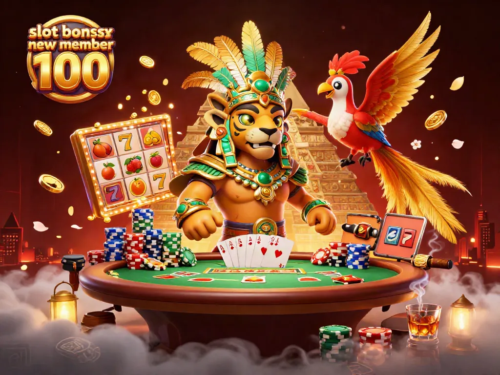 Experience winning strategies with slot bonus new member 100 in a magical 3D casino scene.