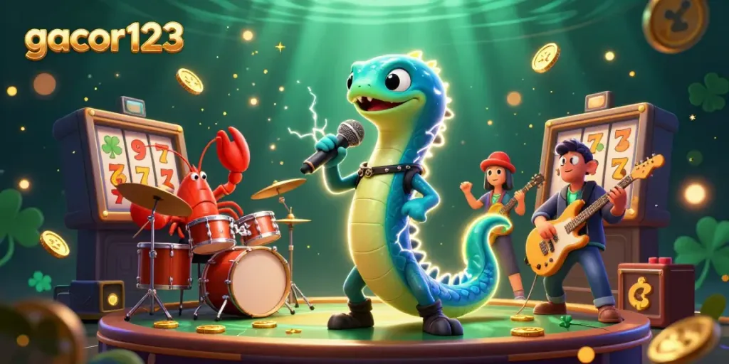 Experience thrilling gameplay at gacor123 with an electric eel DJ, lobster drummer, and seahorse guitarist.