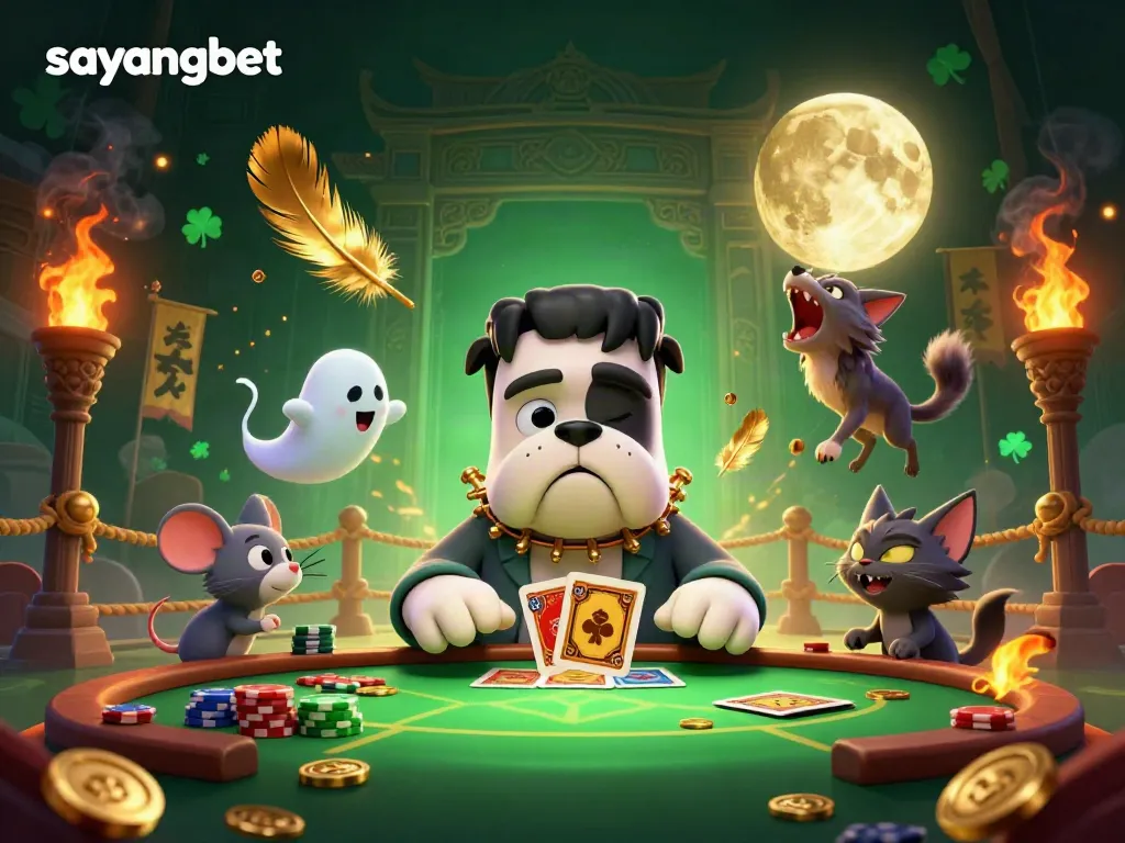 Experience the exciting world of Sayangbet with vibrant characters and captivating gambling elements.