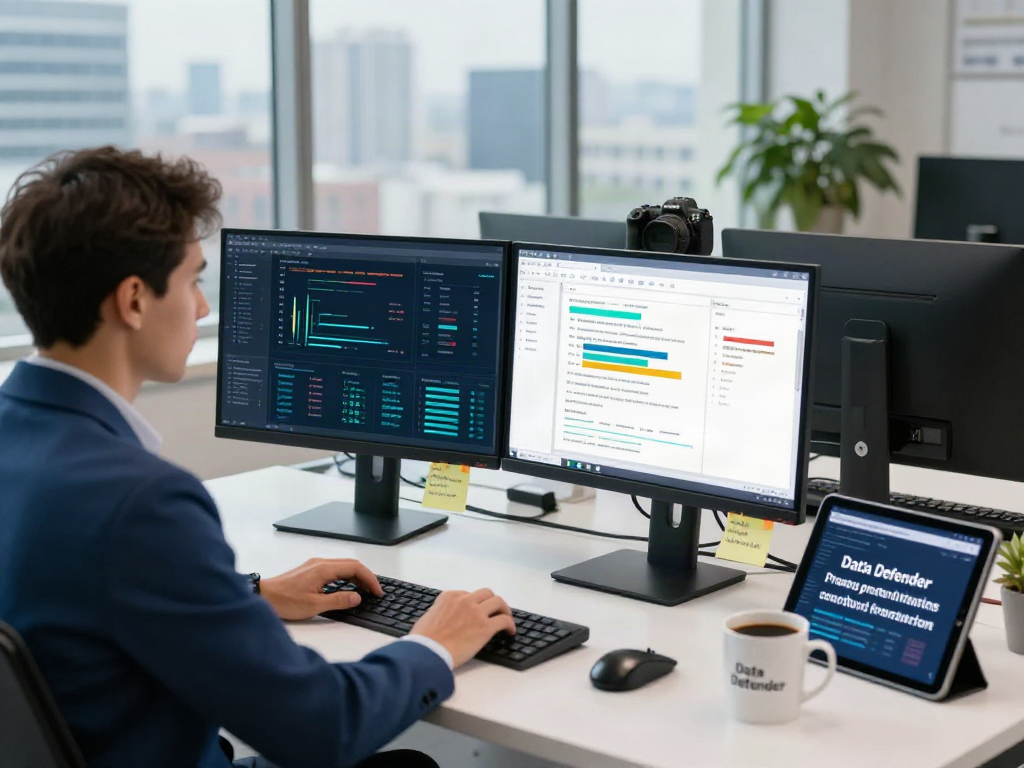 Data-driven workspace featuring a document fraud detection solution analysis, highlighting cybersecurity efforts.