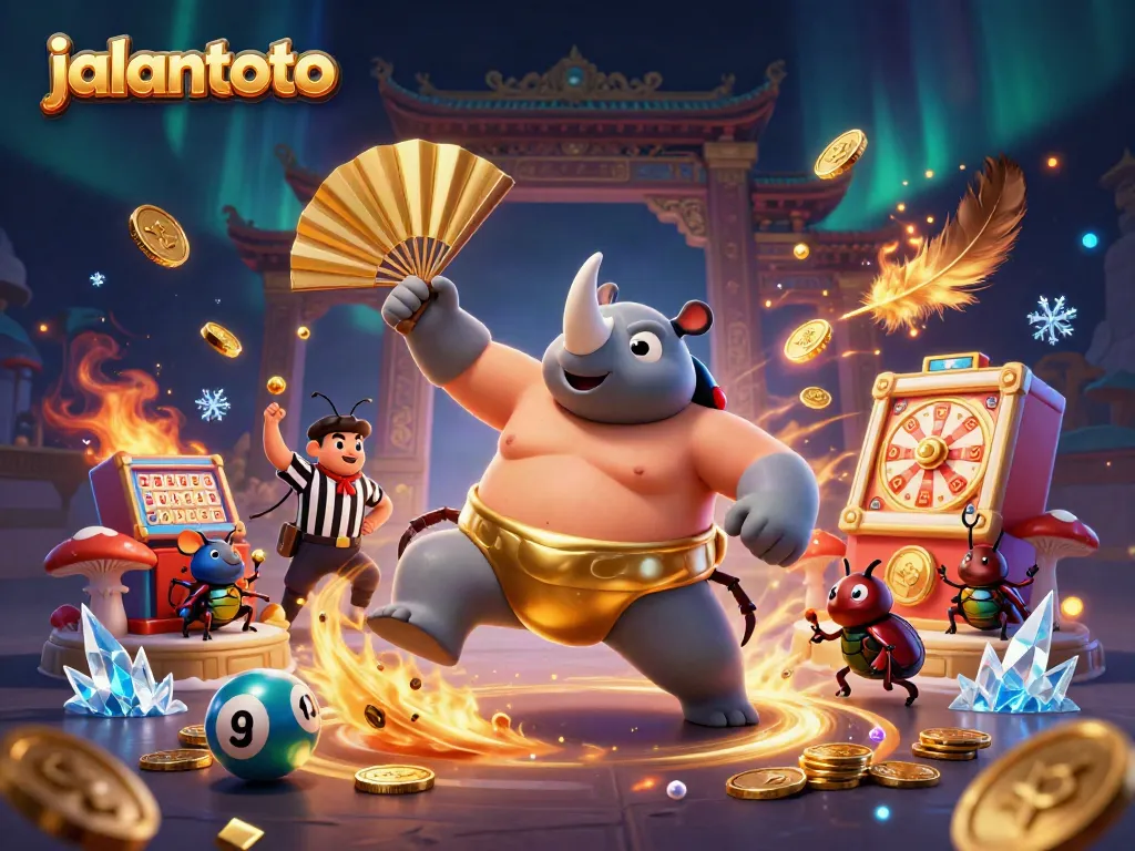 JALANTOTO, juara sumo badak berjuang membawa kemenangan dengan undian nomor lotere.