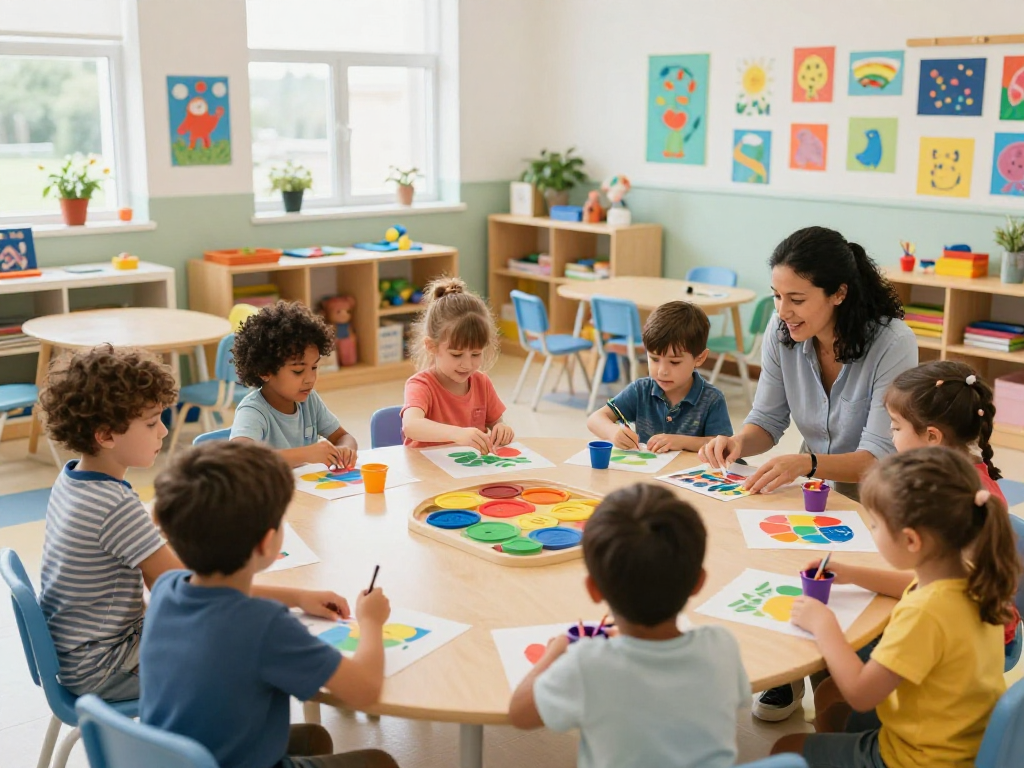Engaging classroom at Pegasus International Preschool showcasing Kindergarten Singapore learning environment with children exploring and creating.