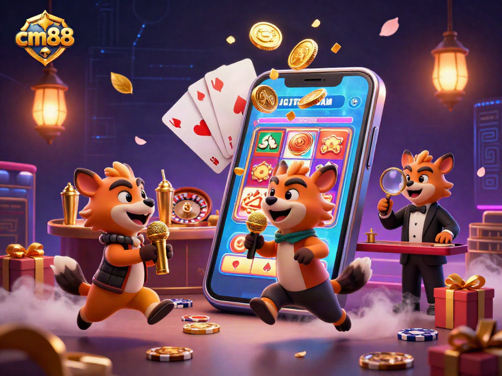 Experience the fun at cm88 casino with hyena characters in an entertaining gambling scene.
