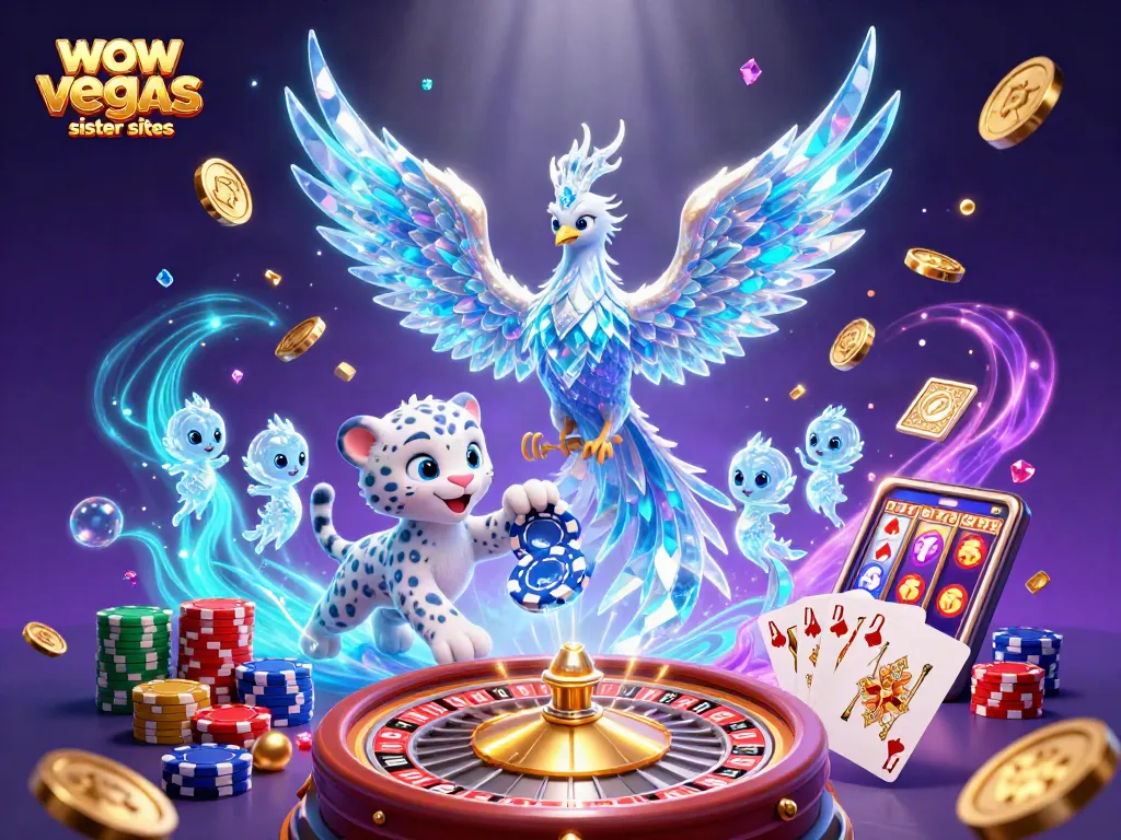 Experience thrilling gameplay at wow vegas sister sites with glowing ice creatures and cascading coins.