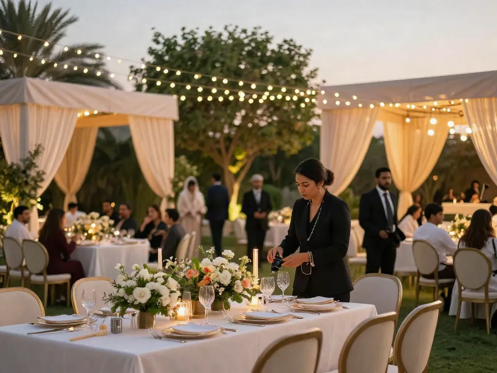 Stunning outdoor event setup showcasing premium event rental KSA services with elegant decor.
