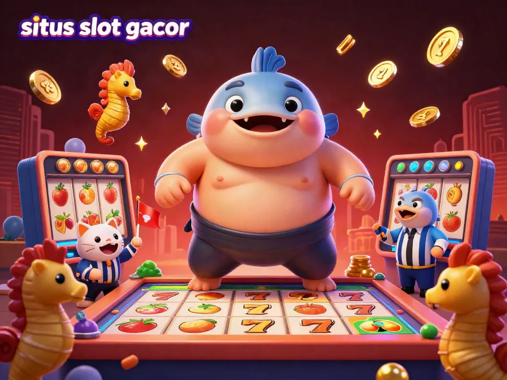 Menangkan besar di situs slot gacor dengan fugu raksasa dan suasana permainan penuh warna.