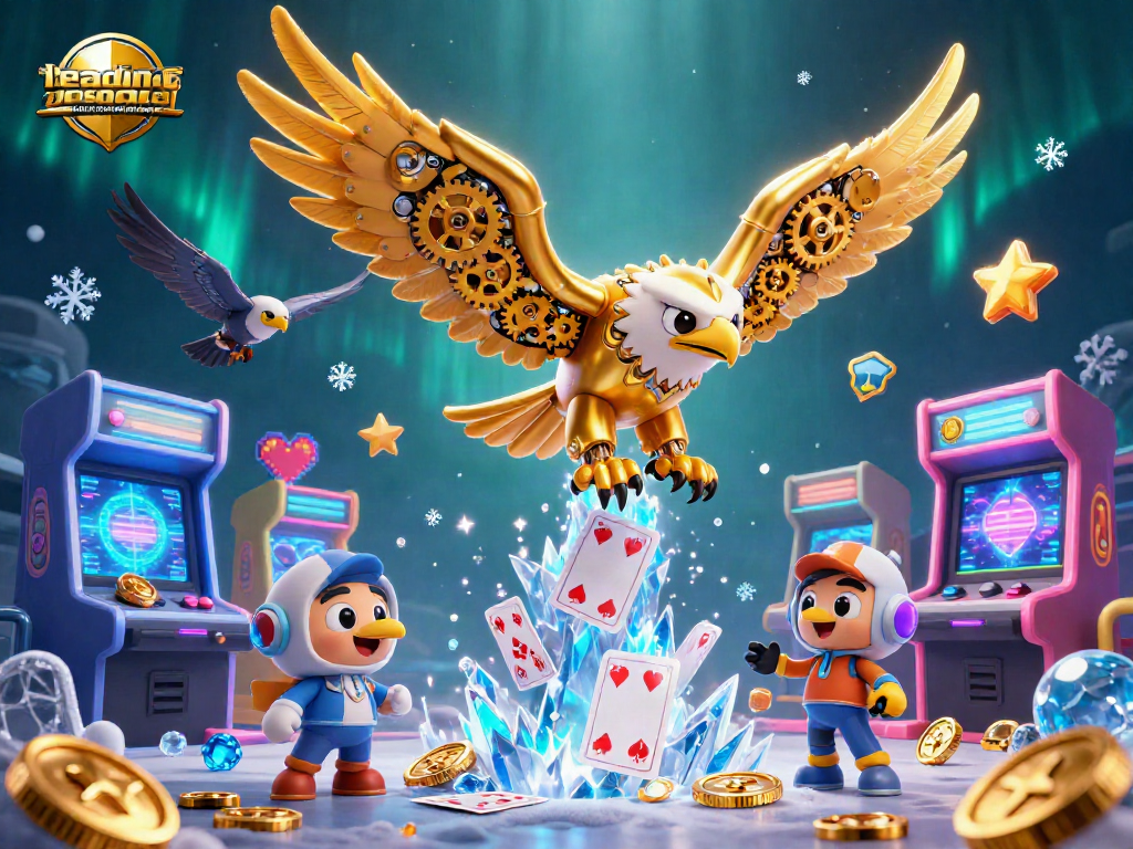Engaging visual of leading aerospace cnc parts manufacturers in a vibrant casino context showing a golden eagle with gaming elements.