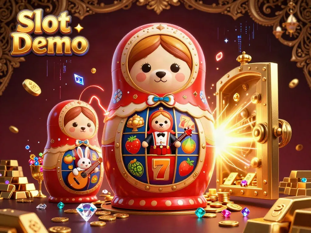Engage with our exciting Slot Demo featuring colorful characters and dynamic casino elements in an ultra-detailed scene.